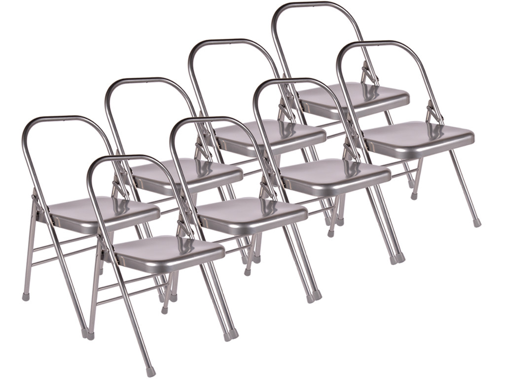 Item Chaise de Yoga 1 Barre Haute Grise Lot de 8