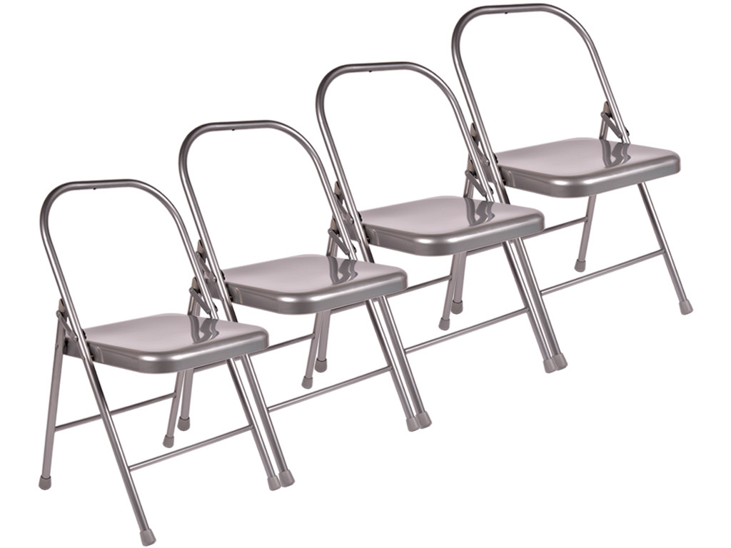 Item Chaise de Yoga 2 barres Haute Grise Lot de 4