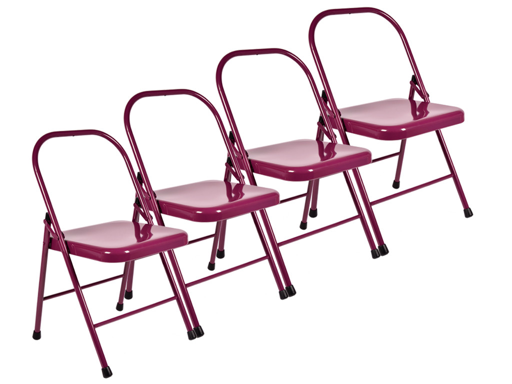 Item Chaise de Yoga 2 barres Haute Prune Lot de 4