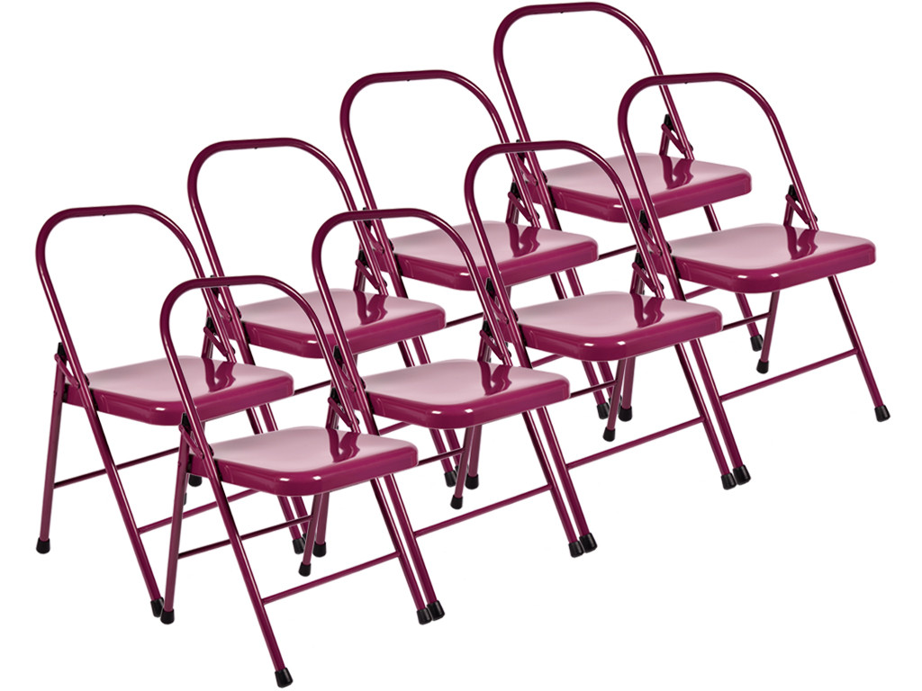 Item Chaise de Yoga 2 barres Haute Prune Lot de 8