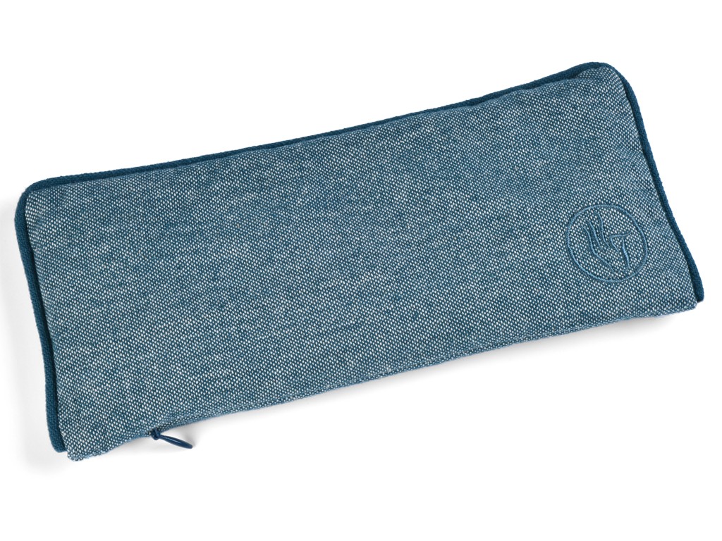 Item Augenkissen aus Bio-Chambray und Leinen-Baumwolle Blauer Chambray-Baumwollstoff