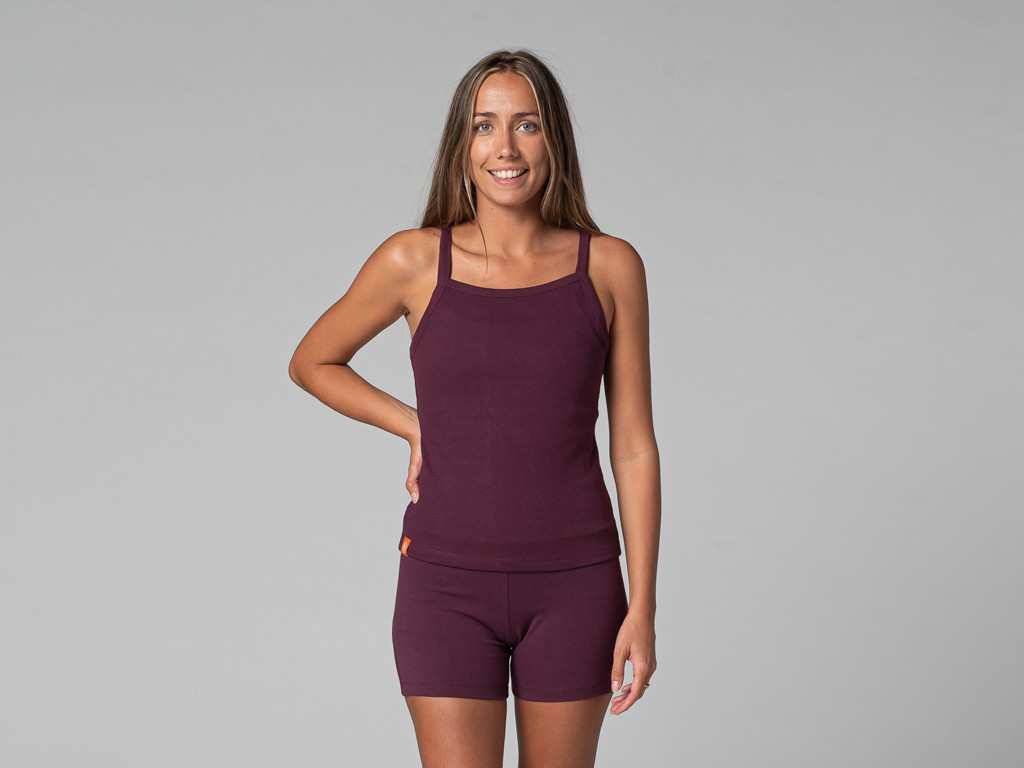 Item Débardeur Femme Côtelé Prune