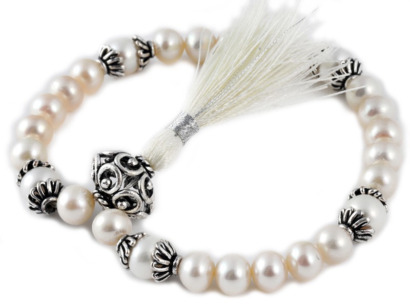 Item Perles blanches naturelles Mala 27 perles