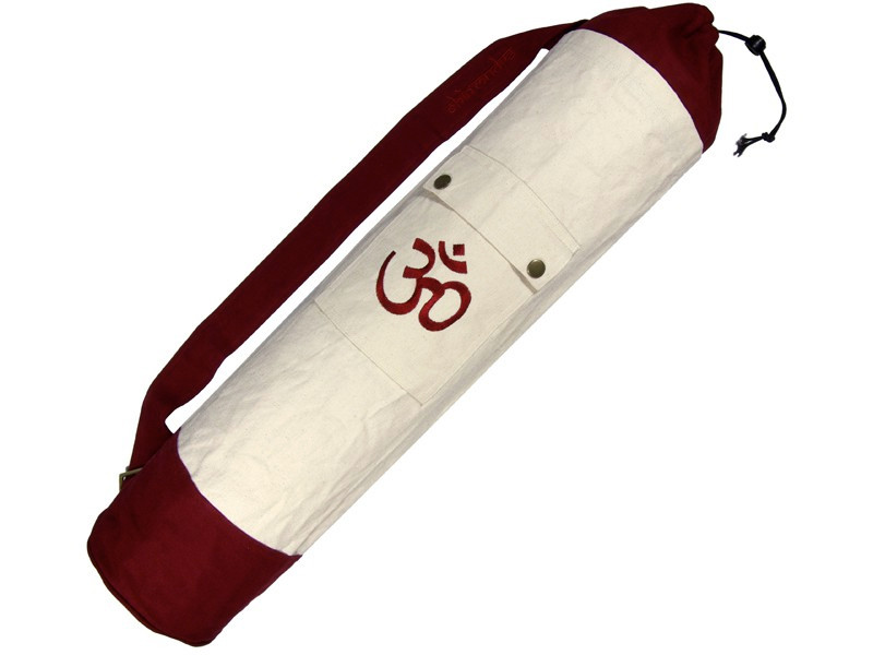 Item Yogamattentasche aus 100 % Bio-Baumwolle, 71 cm x 15 cm Ecru/Bordeaux