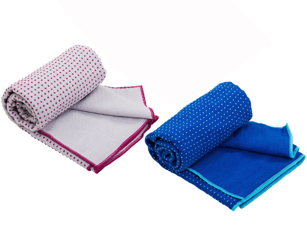 Zweifarbiges, rutschfestes Yoga-Handtuch – 183 cm x 61 cm