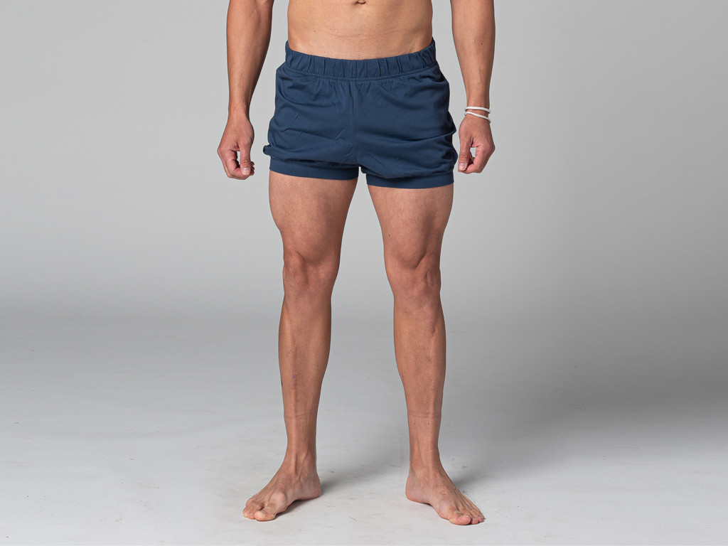 Item Short Homme Traditionnel Iyengar - Coton Bio Bleu
