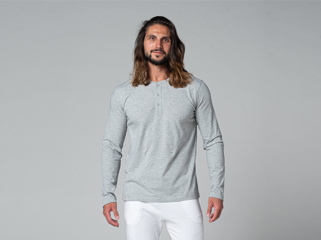 Item T-Shirt TAPAN 3 boutons 100% Bio Gris