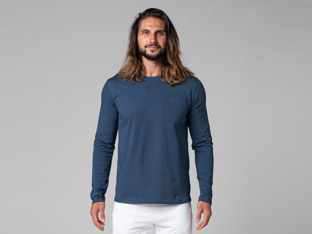 Item T-Shirt Tapan manches longues 100% Bio Bleu