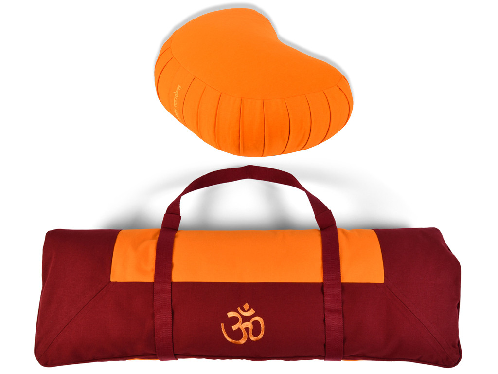 Item Kit Tapis de Méditation Tibétain Bordeaux/Orange Safran