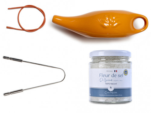Kit Lota Jala Neti complet Porcelaine Orange Safran